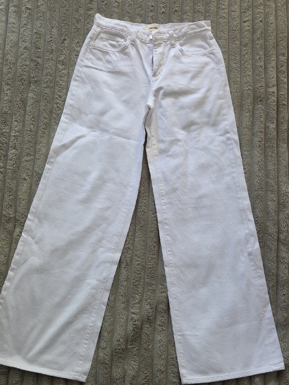 L'AGENCE White High-Rise Wide-Leg Jeans